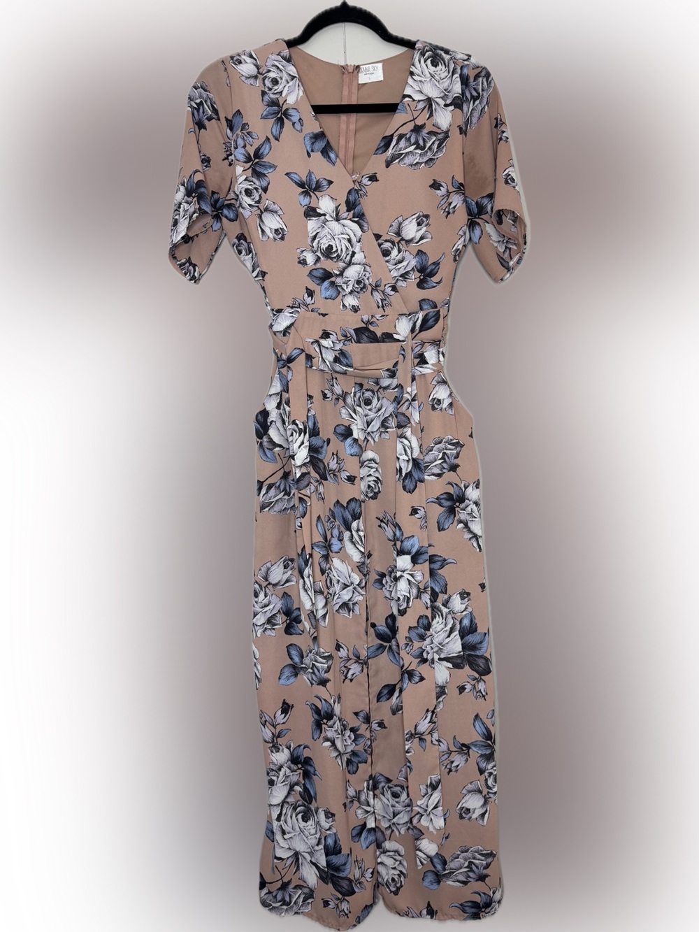 Sienna Sky Floral Wrap Maxi Dress in Taupe Womens Size Large